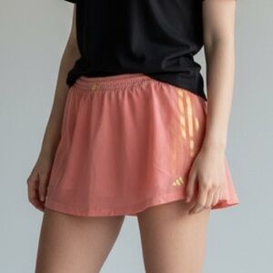 Adidas Mesh Athletic Skort Pink Overlay with Yellow Performance wear - size XL